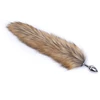 Analinis kaištis su natūraliu lapės kailiu Tail Plug, 47 cm