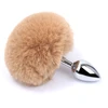 Analinis kaištis su natūraliu lapės kailiu Tail Plug, 15cm