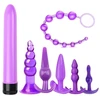 Analinių kištukų ir dildo rinkinys, violetinės