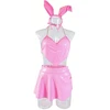 Keturių dalių apatinio trikotažo komplektas Sexy Bunny, rožinis L