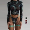 Keturių dalių apatinio trikotažo komplektas Woman is Art, žalias