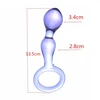 Prostatos masažuoklis stiklinis dildo Curved Glass Crystal