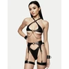 Seksualaus odinio apatinio trikotažo komplektas Leather Kitty