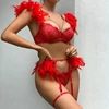 Seksualus trijų dalių apatinio trikotažo komplektas