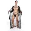 Seksualus vyriškas chalatas + apatinis trikotažas, juodas