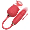 Teleskopinis vibratorius 2in1 Rose Pulsator, raudonas