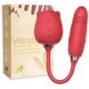 Teleskopinis vibratorius 2in1 Rose Pulsator, raudonas