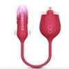 Teleskopinis vibratorius 2in1 Rose Toy, rožinis