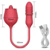 Teleskopinis vibratorius 2in1 Rose Toy, rožinis