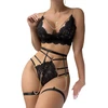 Trijų dalių apatinio trikotažo komplektas Hot Seduction, juoda XXL