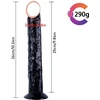 Varpos imitatorius Strap On Long Dildo, juoda