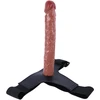Varpos imitatorius Strap On Long Dildo, rudas