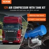 12V oro kompresoriaus rinkinys su 6 L bakeliu. garso signalams. slėgis 90-120 PSI