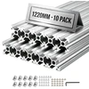 Anoduoto aliuminio profilių rinkinys 2020. 10 vnt.. T formos griovelis. 3D spausdintuvams. CNC