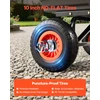 Apverčiamas sodo vežimėlis su tvora ir greito iškrovimo mechanizmu apkrova 362 kg
