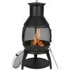 Atspari aukštai temperatūrai kaminų krosnelė (chiminea) 559 mm. rutulio formos geležinis kaminas barbekiu ir šildymui
