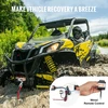 ATV/UTV elektrinė gervė 1588 kg. 12 V. sintetinis lynas. laidinis pultas