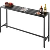 Aukštas lauko baro stalas 160 x 37.5 cm. metalinis rėmas. vandeniui atsparus