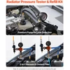 Aušinimo sistemos slėgio testerių rinkinys. 31 dalis. su 3 metaliniais adapteriais ir pompa