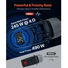 Automobilio žemų dažnių garsiakalbis 305 mm su stiprintuvu 245 W RMS ir laidų komplektu