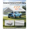 Automobilių garažo tento danga. 6.09 x 3.65 x 3.05 m. UV ir vandeniui atsparus. be rėmo. balta
