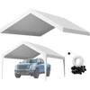 Automobilių garažo tento danga. 6.09 x 3.65 x 3.05 m. UV ir vandeniui atsparus. be rėmo. balta