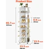 Besisukanti avalynės spintelė 360°. 28 poroms. 7 lentynos. su ratukais. 598x598x1670 mm. balta