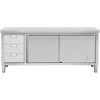 Centrinis darbo stalas su spinta ir 3 stalčiais 200 x 60 x 85 cm
