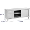 Centrinis darbo stalas su spinta ir 3 stalčiais 200 x 60 x 85 cm