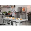 Centrinis nerūdijančio plieno darbo stalas su 2 lentynomis 180 x 60 cm