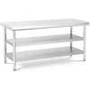 Centrinis plieno darbo stalas su 2 lentynomis 180 x 70 cm iki 600 kg