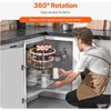Chromuotas kampinis virtuvės spintelės organizeris. inksto formos. sukasi 360°. 710 mm