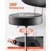 Dirbtuvių kėdutė su atlošu. sukasi 360°. ant ratukų. apkrova 136kg. juoda
