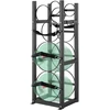 Dujų balionų stovas. 2x13.6kg + 3 mažiems balionams. 32.5x33x92.8 cm. plieno