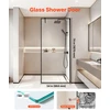 Dušo sienelė su pilnu rėmu 864x187 cm walk-in tipo 8 mm grūdintas stiklas juoda