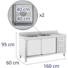 Dviejų skyrių gastronominė plautuvė su spinta ir stalčiais nerūdijantis plienas