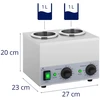 Dvigubas butelių šildytuvas padažams 2x 1L 40-90°C 400W