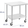 Dvipakopis nerūdijančio plieno stalas su ratukais 60 x 80 cm iki 135 kg