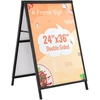 Dvipusis plakatų stovas ant šaligatvio. 61x91 cm. skaidri PVC danga. lauko renginiams
