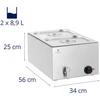 Elektrinis bemaras su kranu 2 x GN 1/2 600 W nerūdijantis plienas