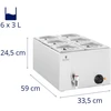 Elektrinis maisto šildytuvas su 6 GN 1/6 talpomis 600 W