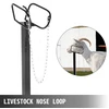 Galvijų ir ožkų kirpimo stovas su tiesiu galvos laikikliu 130x58 cm metalinis rėmas juodas
