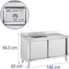 Gastronominis plautuvas su spintele 500 x 400 x 240 mm