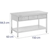 Gastronominis plieno darbo stalas su lentyna ir stalčiais 150 x 60 cm