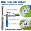 Giliavandenis siurblys 370W 110 l/min 44 m kėlimo aukštis 20 m laidas su valdymo dėžute skersmuo 102 mm