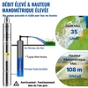 Giliavandenis siurblys 550W 35 l/min 108 m kėlimo aukštis 20 m laidas skersmuo 76 mm