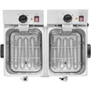 Gruzdintuvė Dviguba elektrinė gruzdintuvė su kranais ir termostatu 2x8L pilka