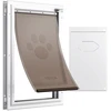 Gyvūnų durelės su spynos sistema. aliuminio rėmas. 423 x 697 mm. baltos. dydis XL