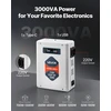 Įtampos keitiklis 110V→220V. 3000VA. 2 JAV tipo lizdai. USB išvestis
