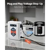 Įtampos keitiklis 110V→220V. 3000VA. 2 JAV tipo lizdai. USB išvestis